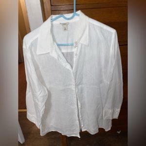 Womens white button down